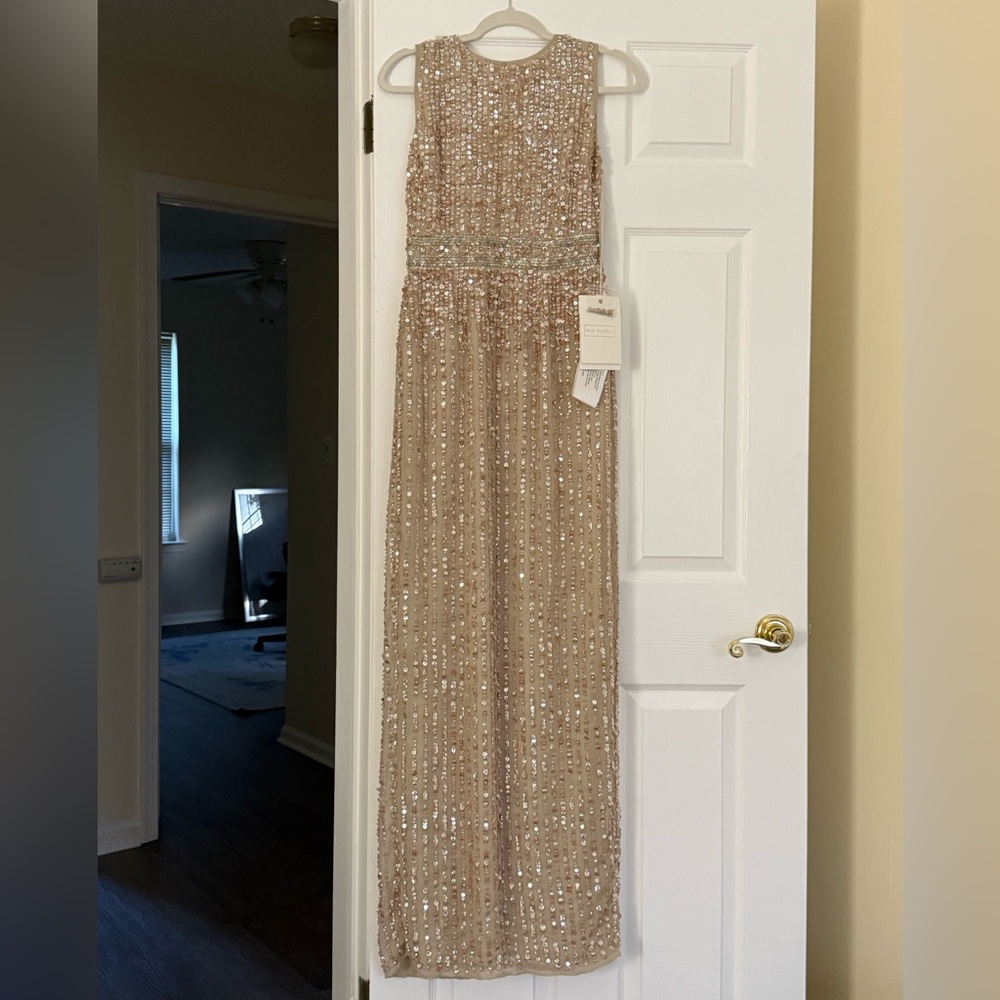 Mac Duggal Rose Gold Sequin Dress